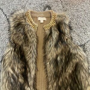 Michael Kors Knit Vest with Gold Chain